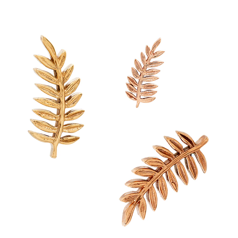 "Tiny Fern" Threaded End in Gold & Platinum - Image 3