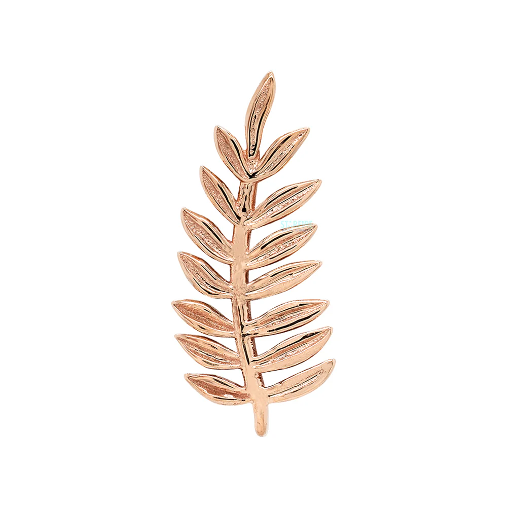 "Tiny Fern" Threaded End in Gold & Platinum - Image 4