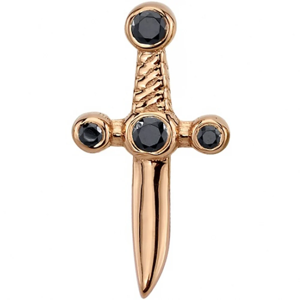 "Tizona" Threaded End in Gold & Platinum with Black Diamonds - Image 2