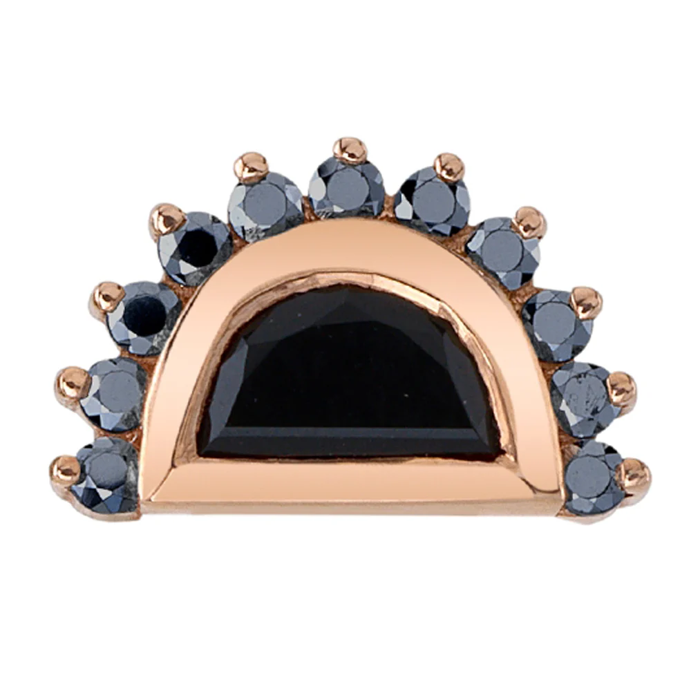 "Triton" Threaded End in Gold with Onyx & Chrome CZ's - Image 2