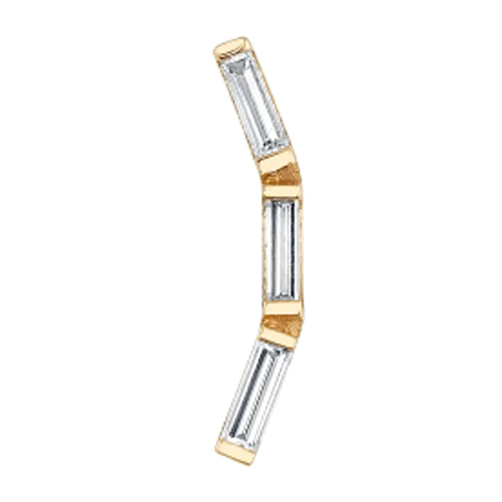 "Trix 3" Threaded End in Gold with DIAMONDS