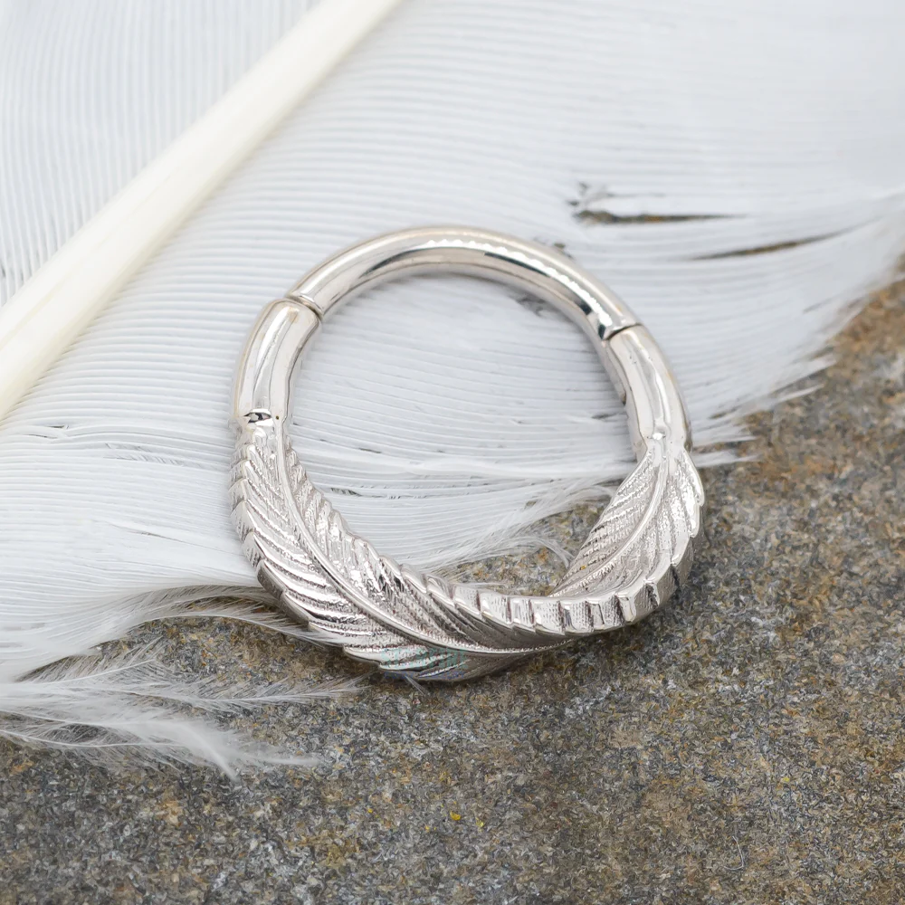 "Twisting Feather" Hinge Ring in Gold - Image 2