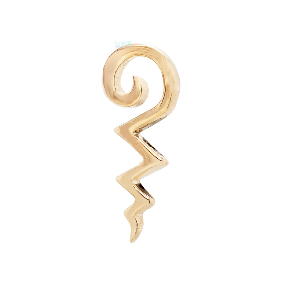 Unalome Threaded End in Gold - Image 3