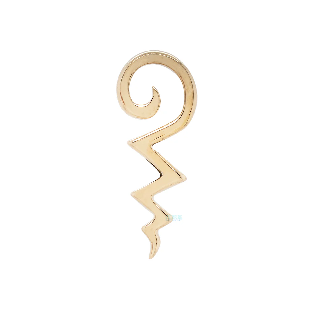 Unalome Threaded End in Gold - Image 4