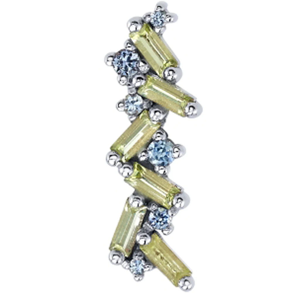 "Valus" Threaded End in Gold with Peridot & Grey Sapphires - Image 2
