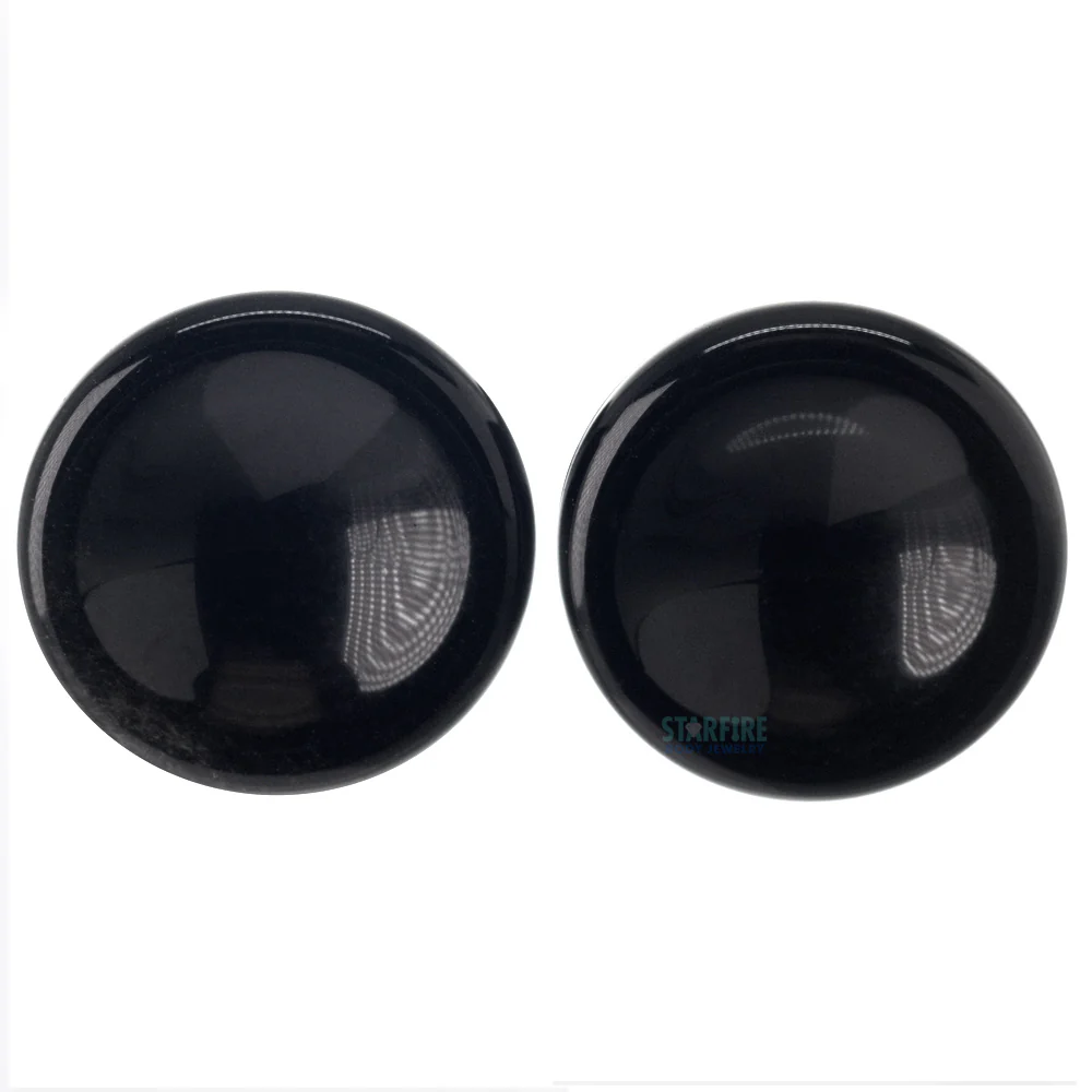 Concave Stone Plugs - Black Obsidian - Image 3