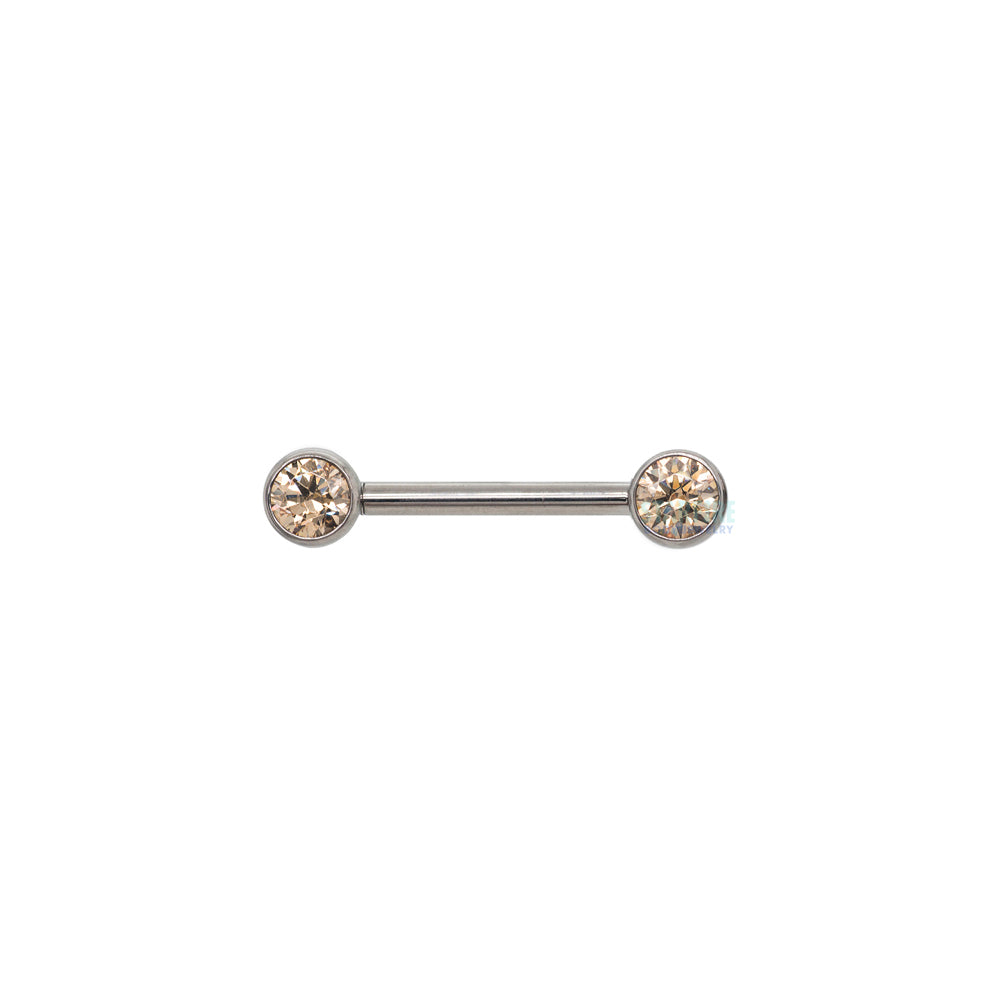Faceted Gem Forward Facing Nipple Barbell in Bezel's - single - Image 4