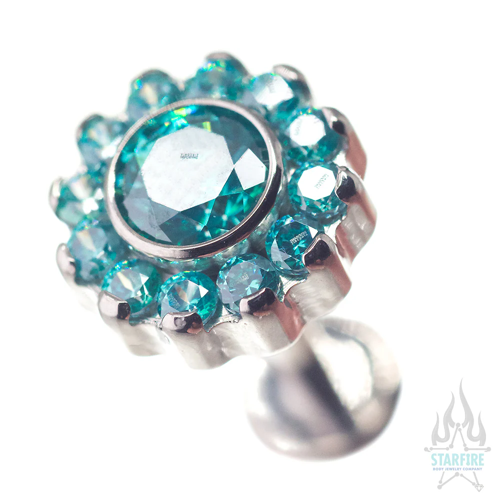 "Odyssey" Flower with Faceted Gem on Flatback - Image 2
