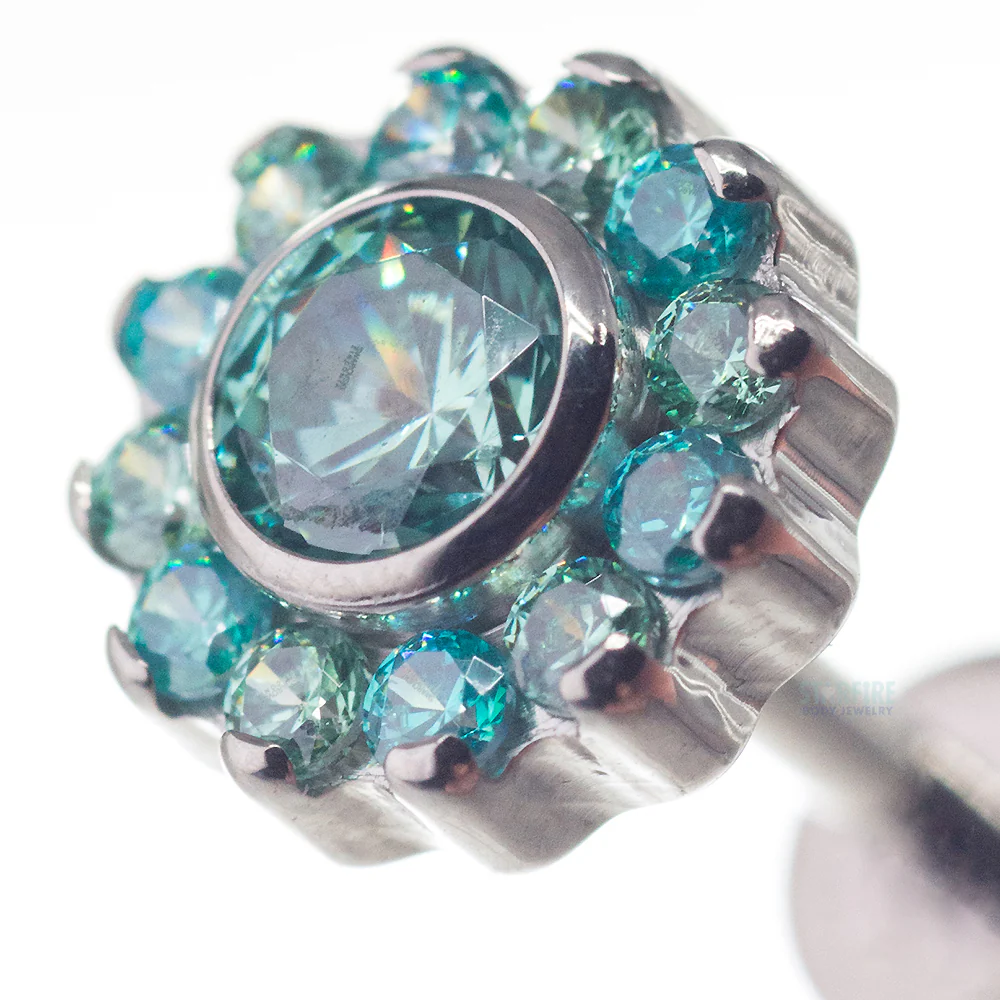 "Odyssey" Flower with Faceted Gem on Flatback - custom color combos - Image 2
