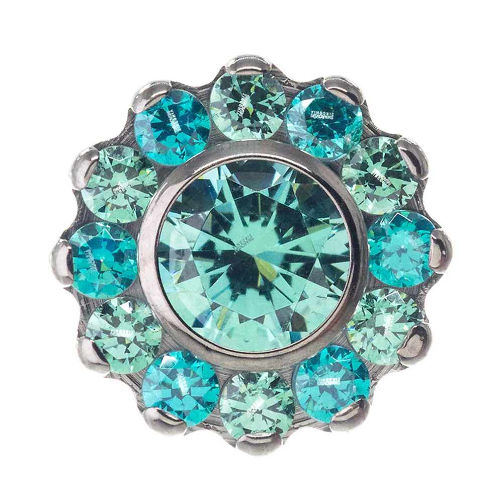 "Odyssey" Flower with Faceted Gem on Flatback - custom color combos - Image 4