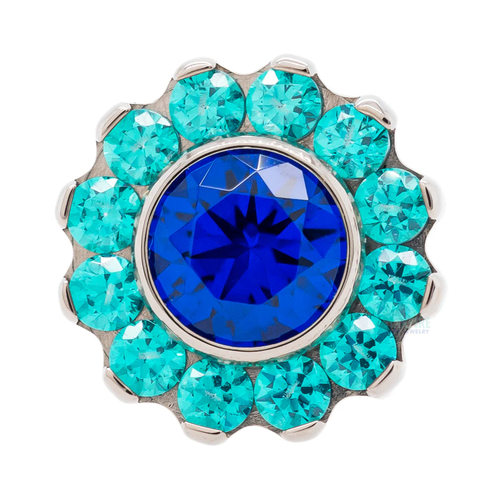 "Odyssey" Flower with Faceted Gem on Flatback - custom color combos - Image 5