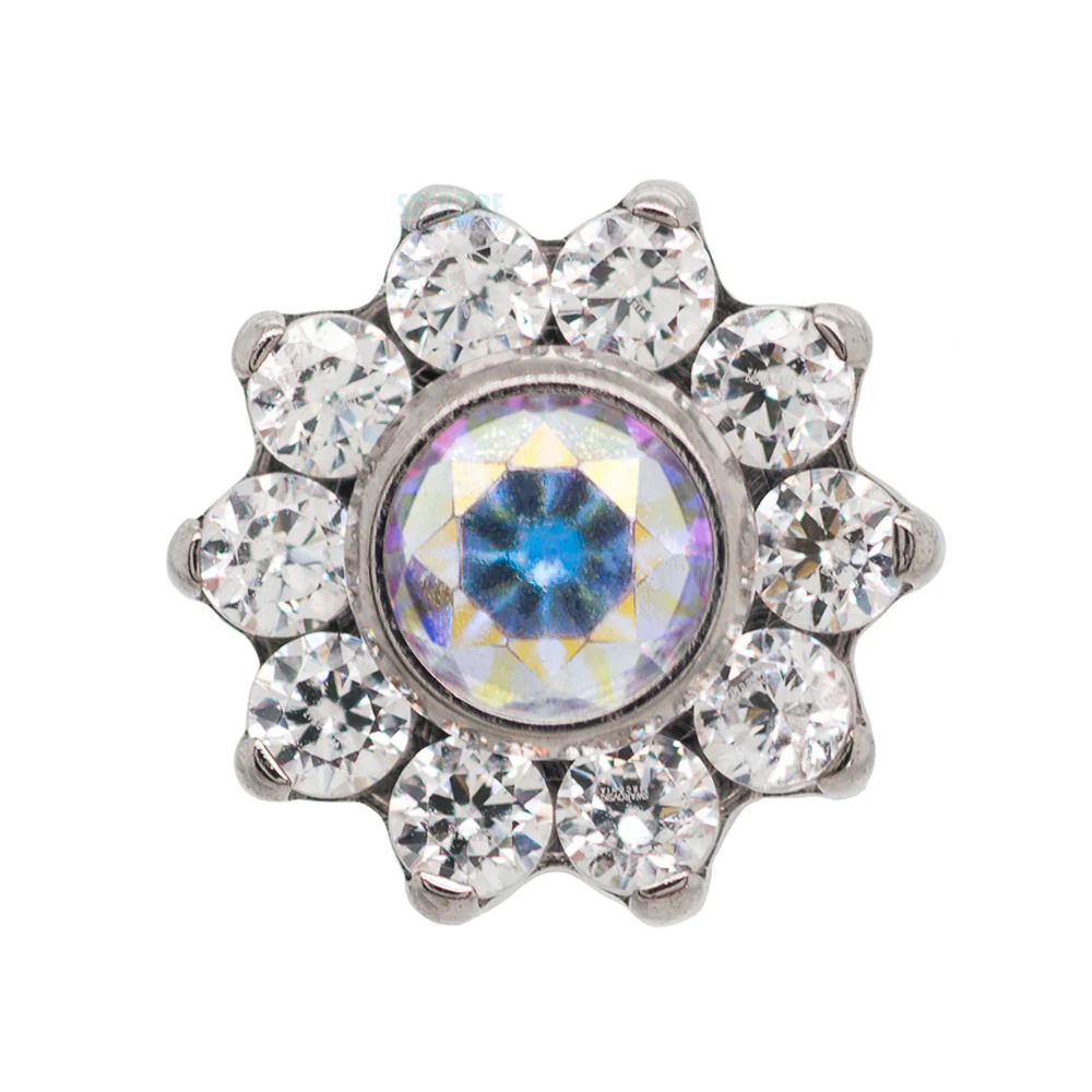 "Odyssey" Flower with Faceted Gem on Flatback - custom color combos - Image 6