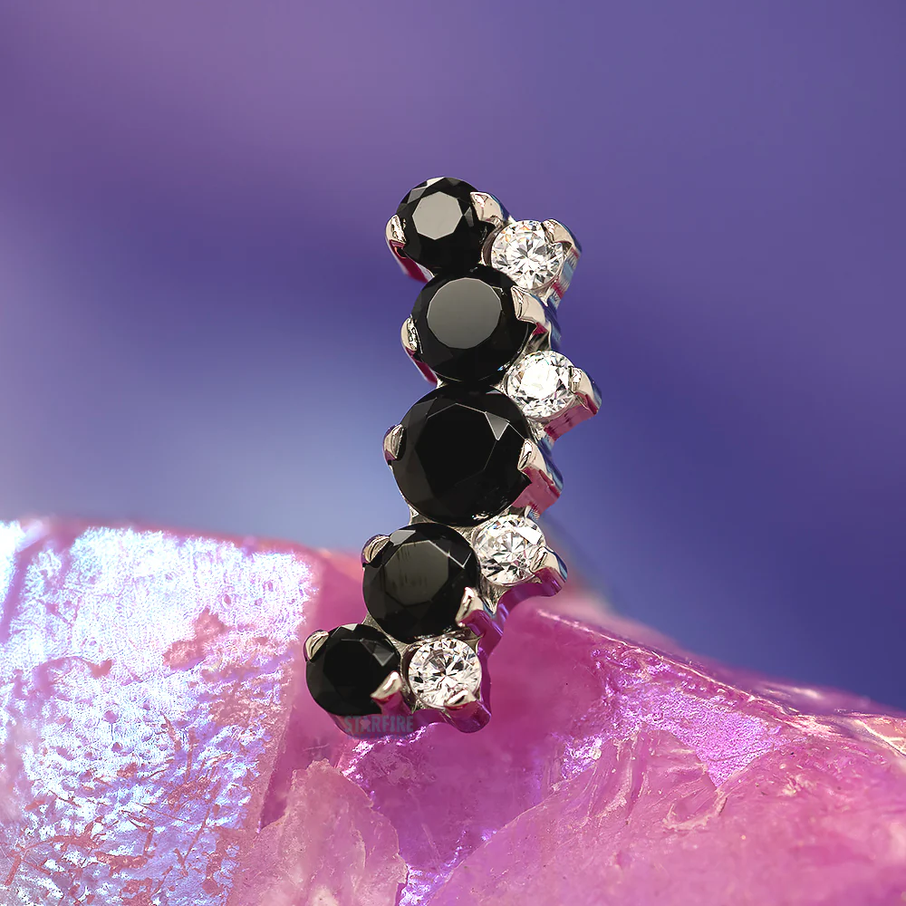 "Suprium" #3 Faceted Gem Cluster Threaded End - custom color combos - Image 2
