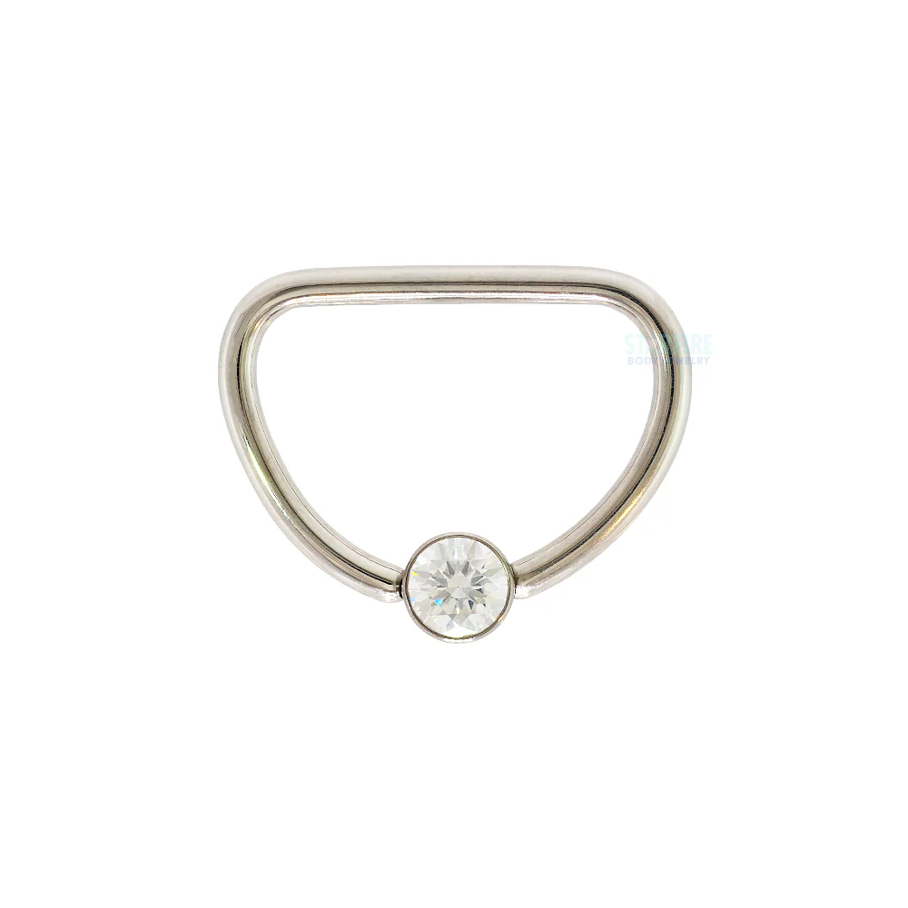 D-Ring with Faceted Gem - Single - Image 3