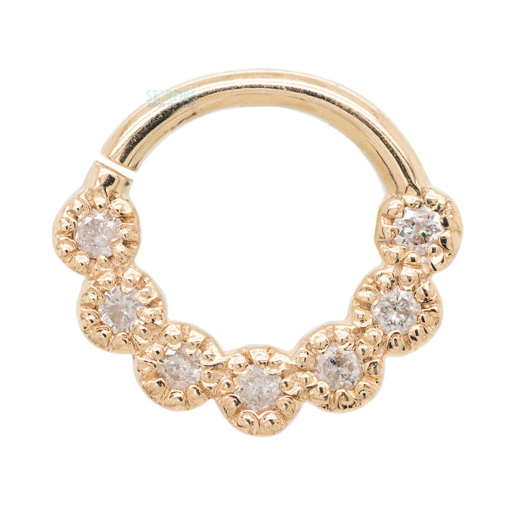 Daisy Chain Continuous Ring in Gold with Gemstones