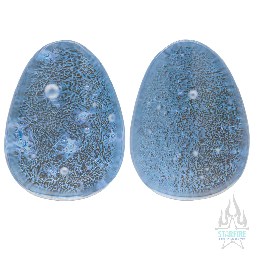 Deluxe Dichroic Glass Teardrop Plugs - Image 3