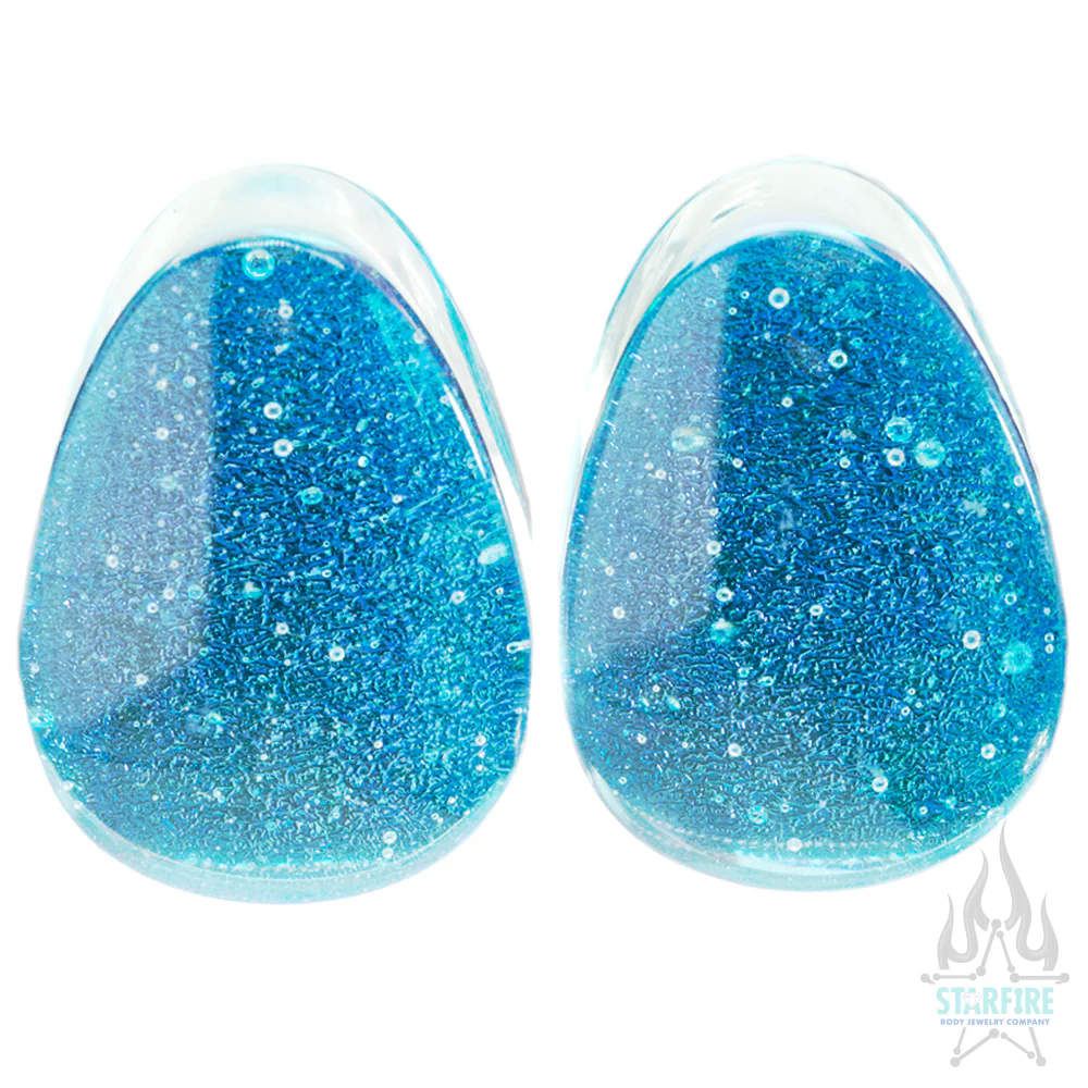 Deluxe Dichroic Glass Teardrop Plugs - Image 6