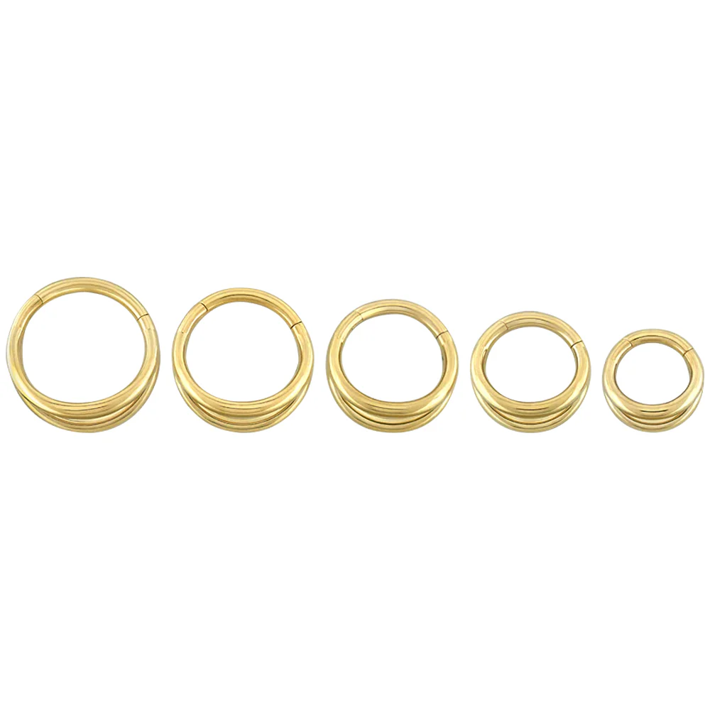 Double Hoop Hinge Ring / Clicker in Gold - Image 2