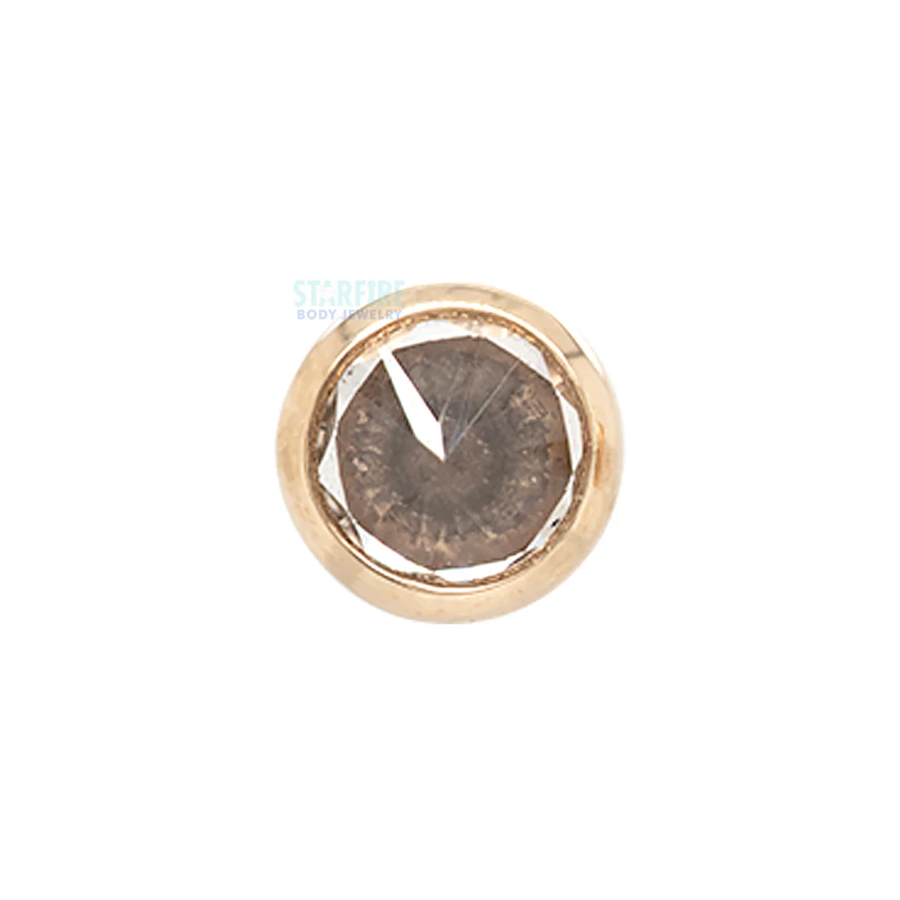 threadless: Bezel-Set End in Gold with Reverse Set White Sapphire - Image 2