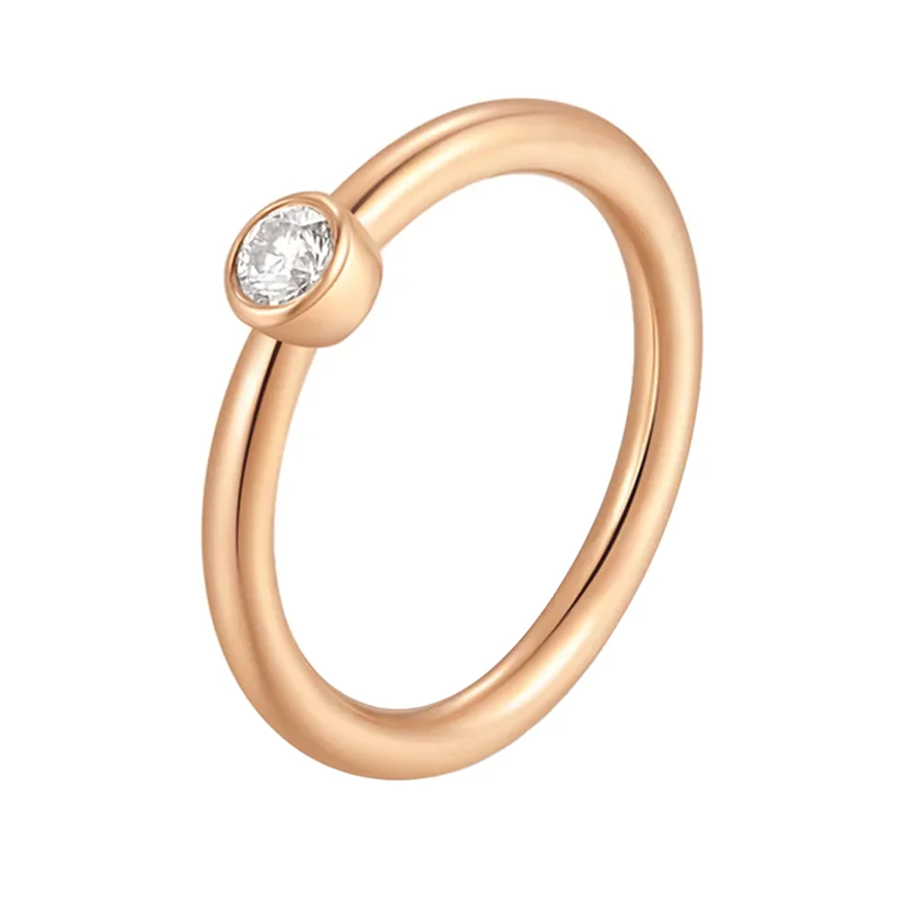 Fixed Bezel Seam Ring in Gold with Moissanite - Image 5