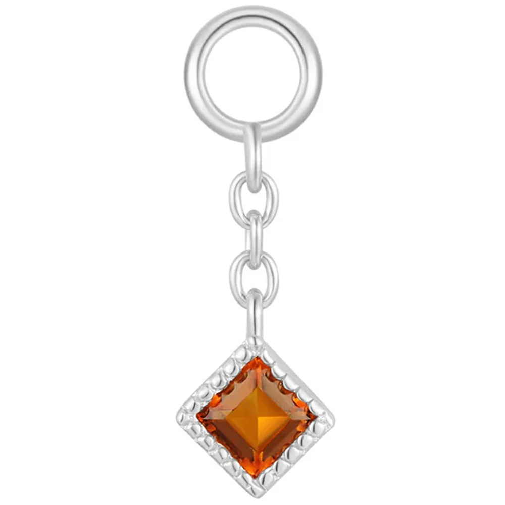"Haven" Chain Charm in Gold with Madeira Citrine - Image 4