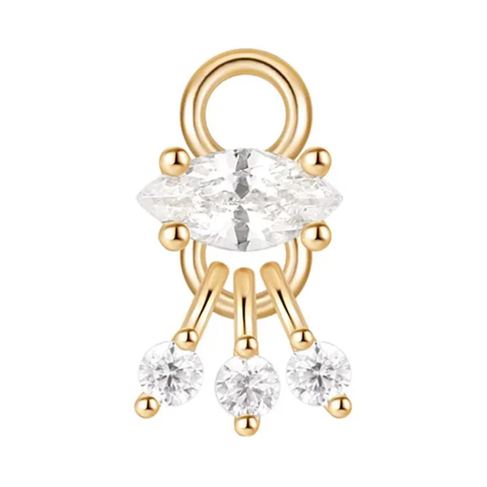 "Lust" Charm in Gold with White CZ's