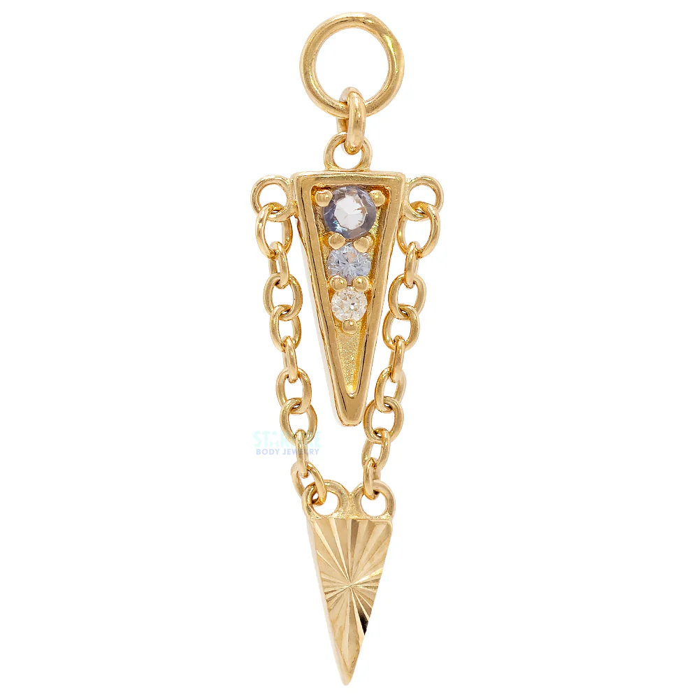 "Manifest" Charm in Gold with Iolite, Tanzanite & White Diamond - Image 3