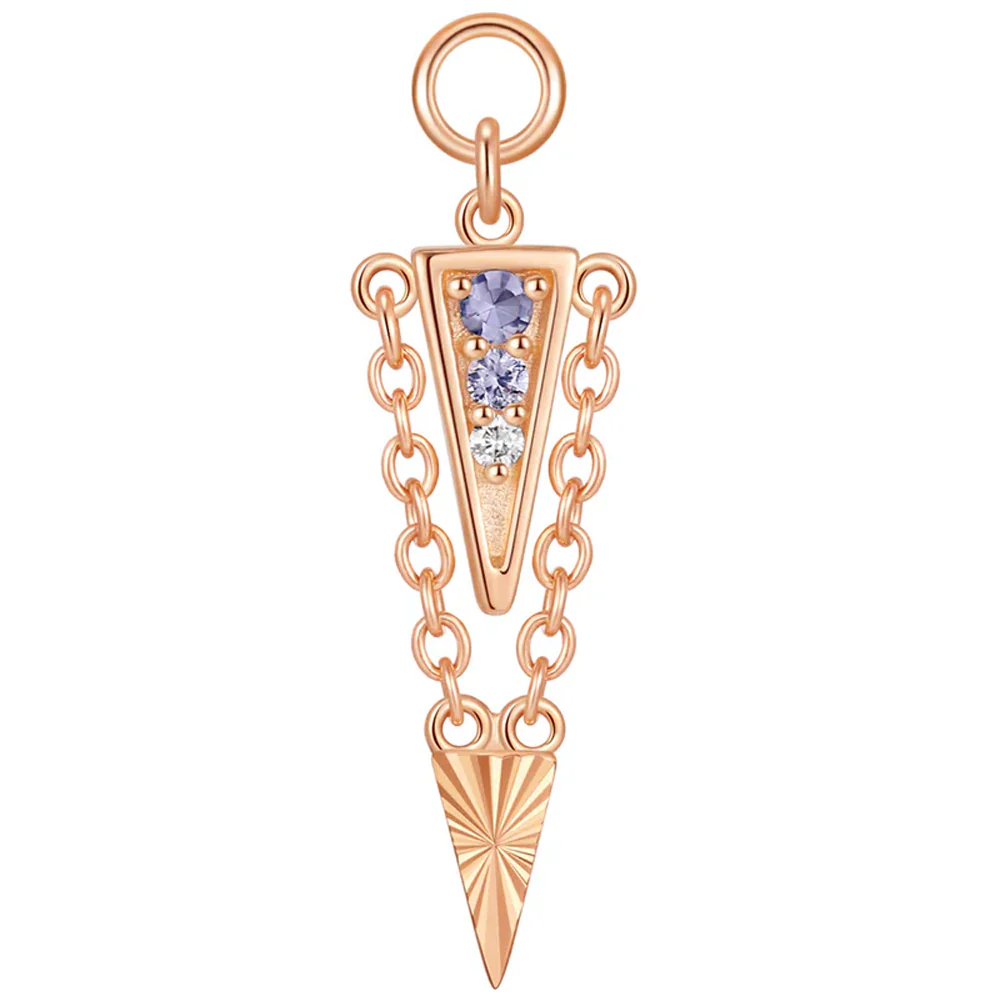 "Manifest" Charm in Gold with Iolite, Tanzanite & White Diamond - Image 5
