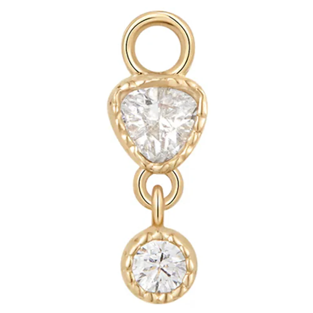 "Satisfaction" Charm in Gold with White CZ's - Image 3