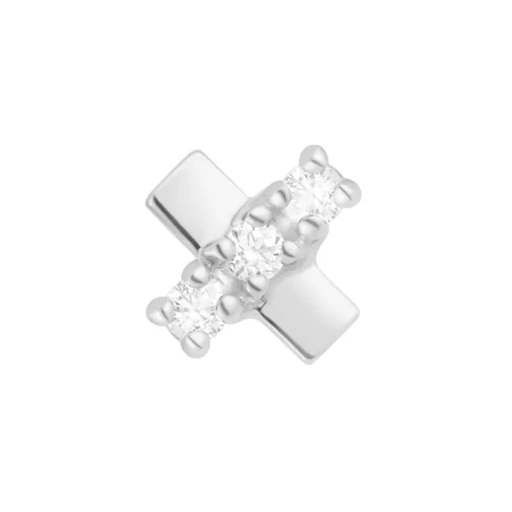 threadless: "Axis" End in Gold with White CZ's - Image 4