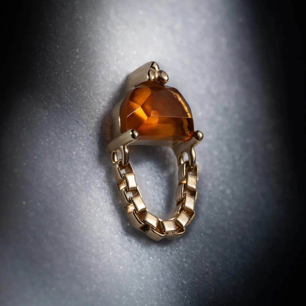 threadless: "Embrace" End with Chain in Gold with Madeira Citrine - Image 2