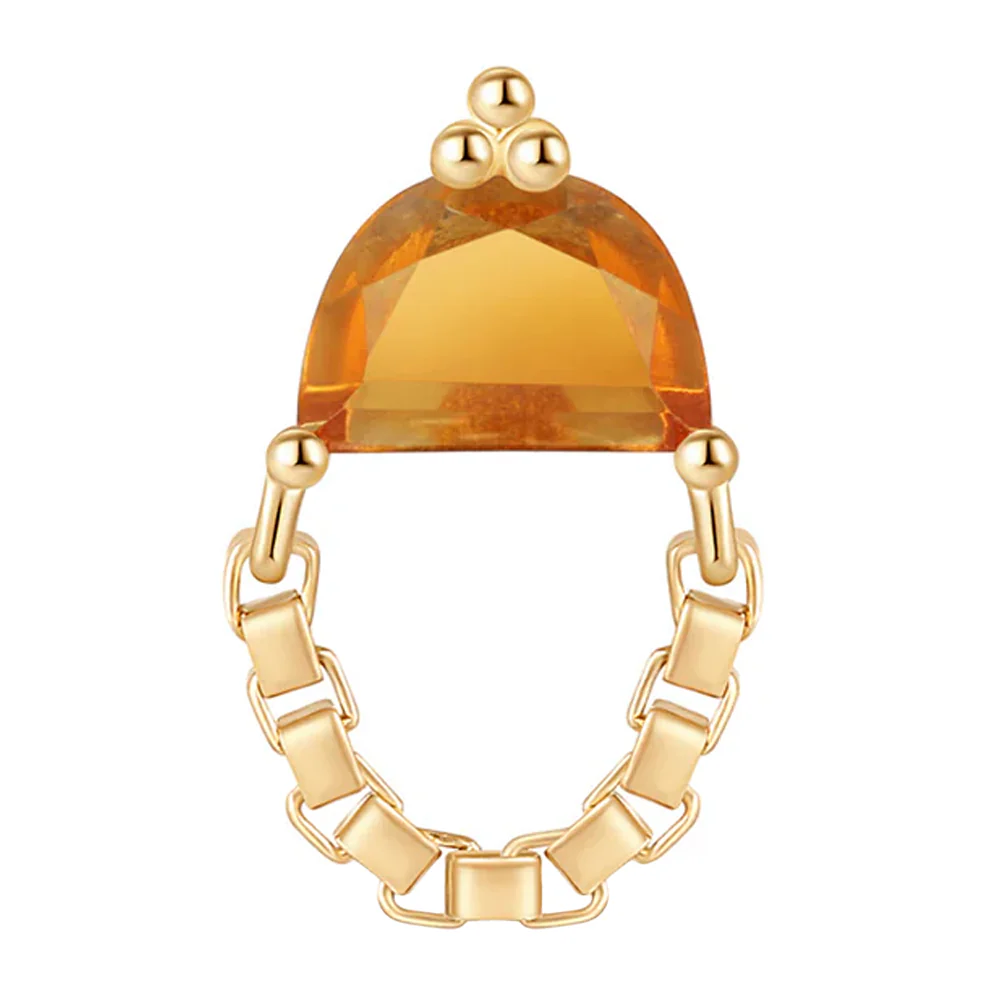 threadless: "Embrace" End with Chain in Gold with Madeira Citrine - Image 3