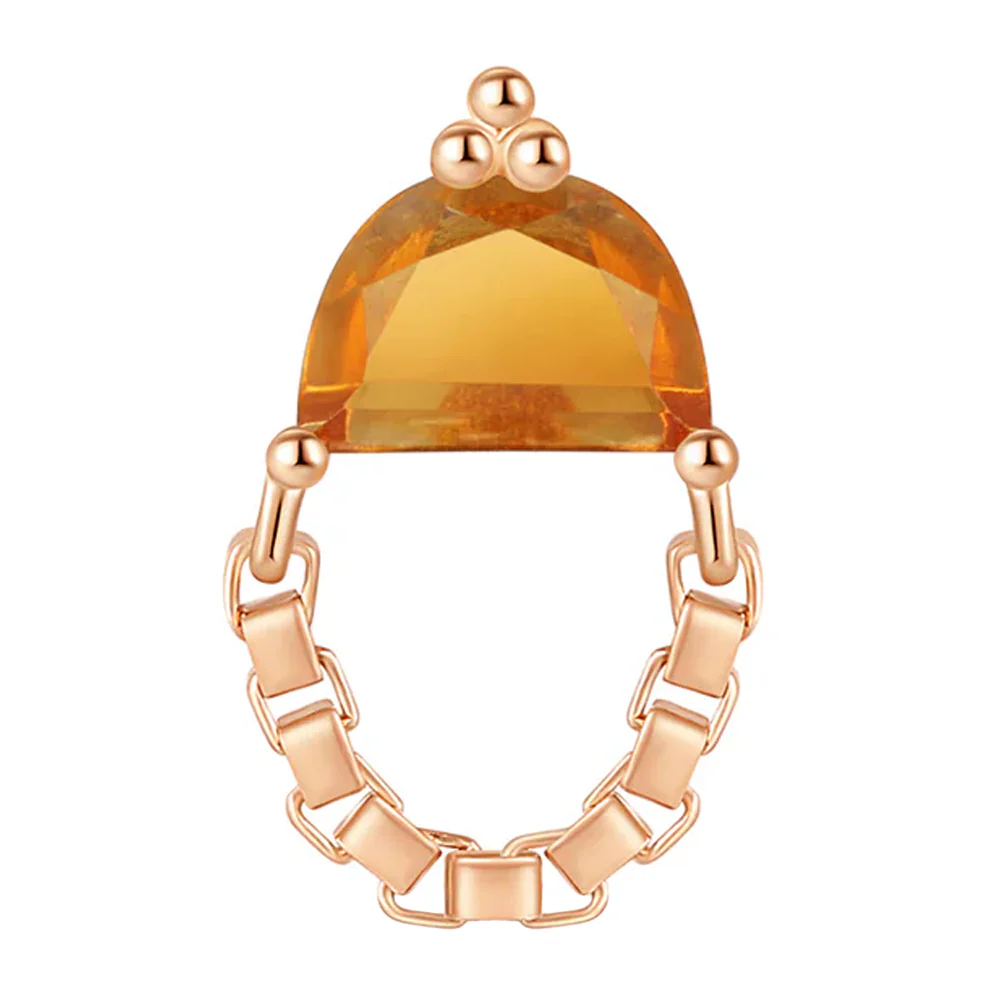threadless: "Embrace" End with Chain in Gold with Madeira Citrine - Image 5