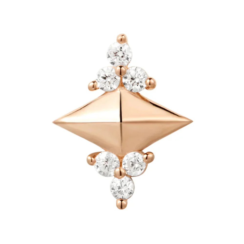 threadless: "High Key" End in Gold with White CZ's - Image 4