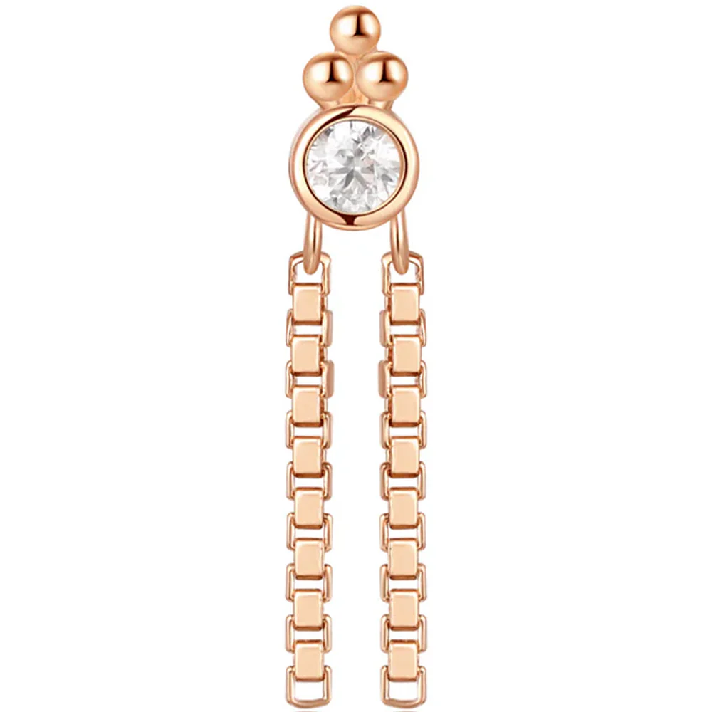 threadless: "Monaco" End with Chains in Gold with Moissanite - Image 5