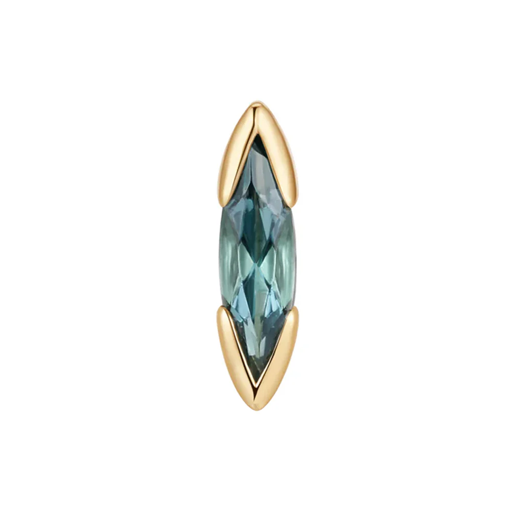threadless: "Motive" End in Gold with Blue Tourmaline - Image 2
