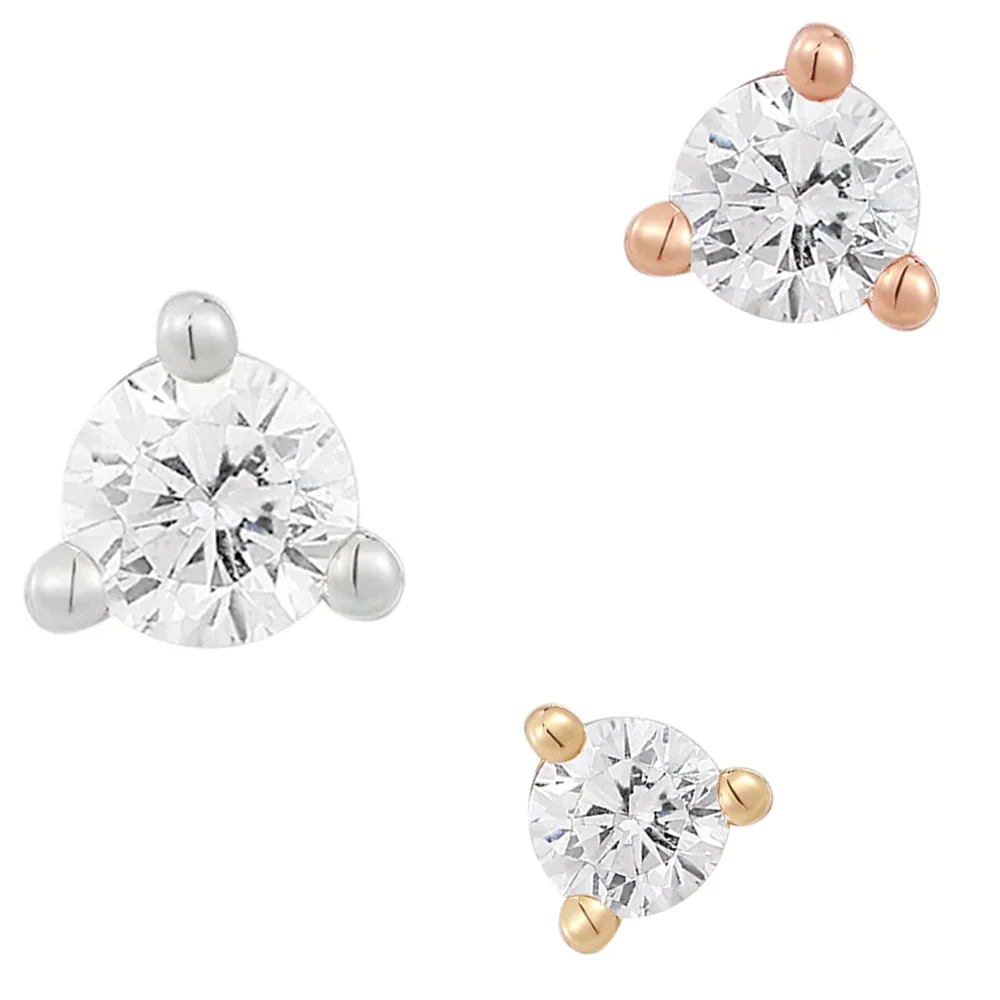 threadless: Prong Set White CZ End in Gold