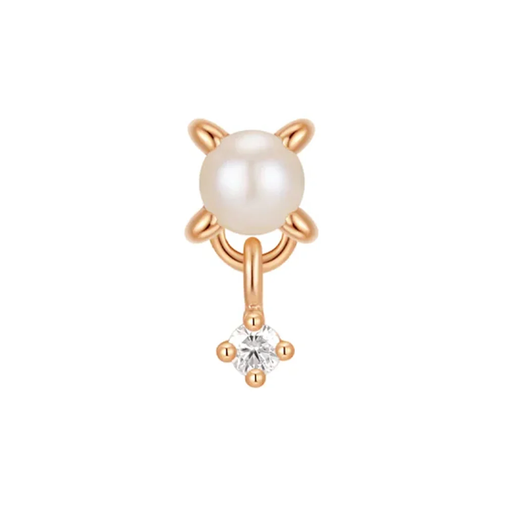 threadless: "Soft Serve" End in Gold with Pearl & Moissanite