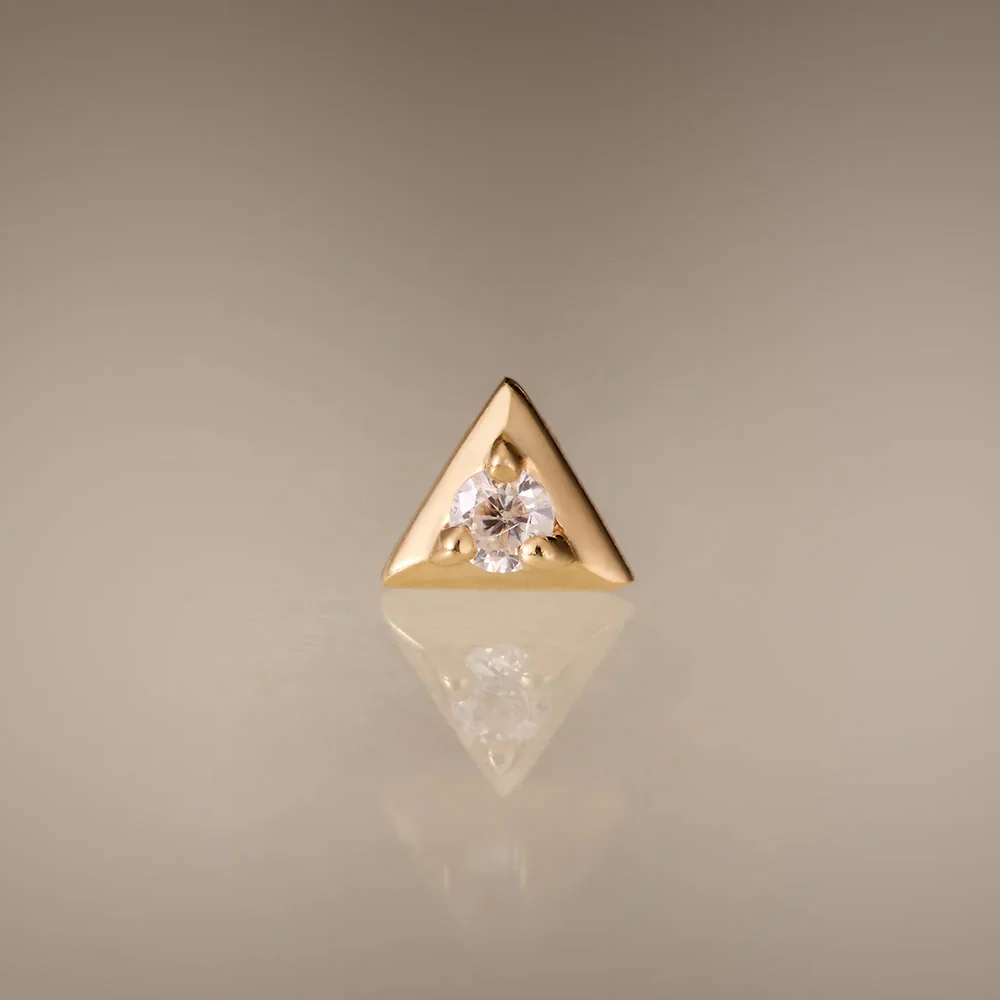 threadless: "Trixie" End in Gold with Moissanite - Image 2