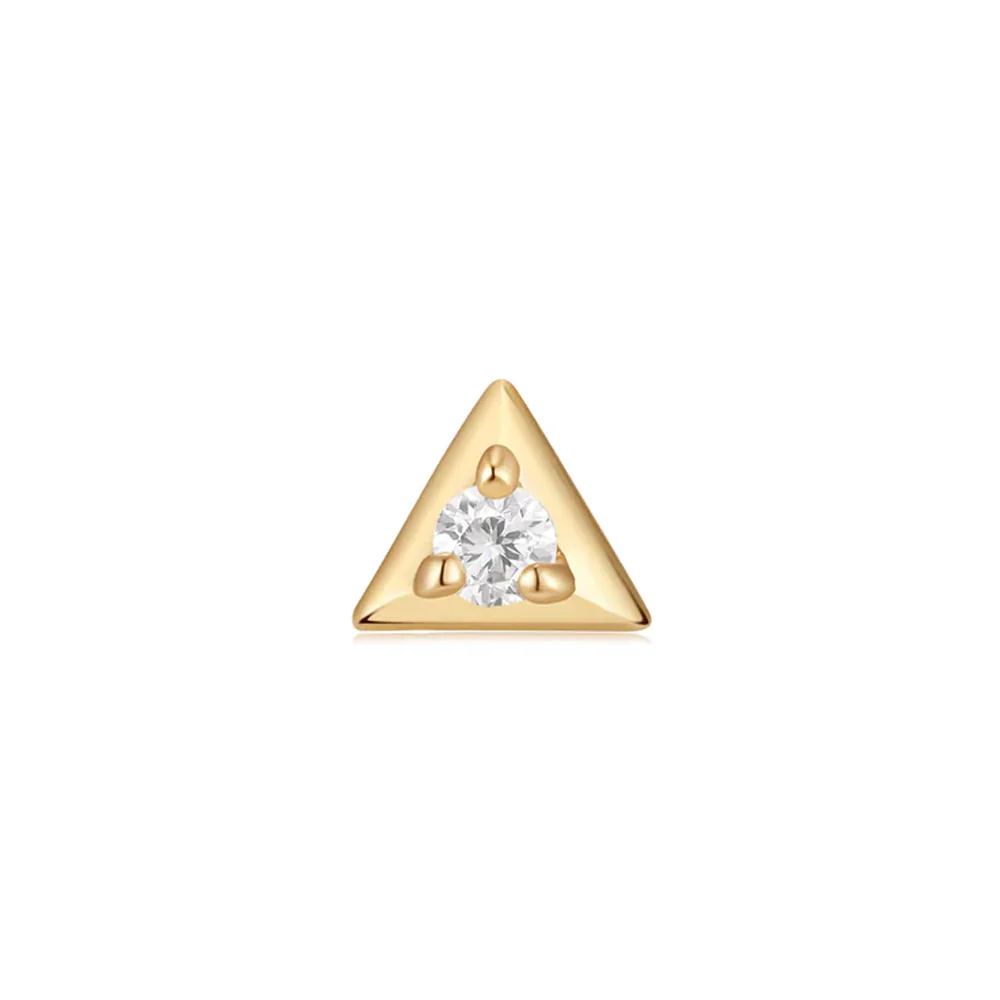 threadless: "Trixie" End in Gold with Moissanite - Image 3