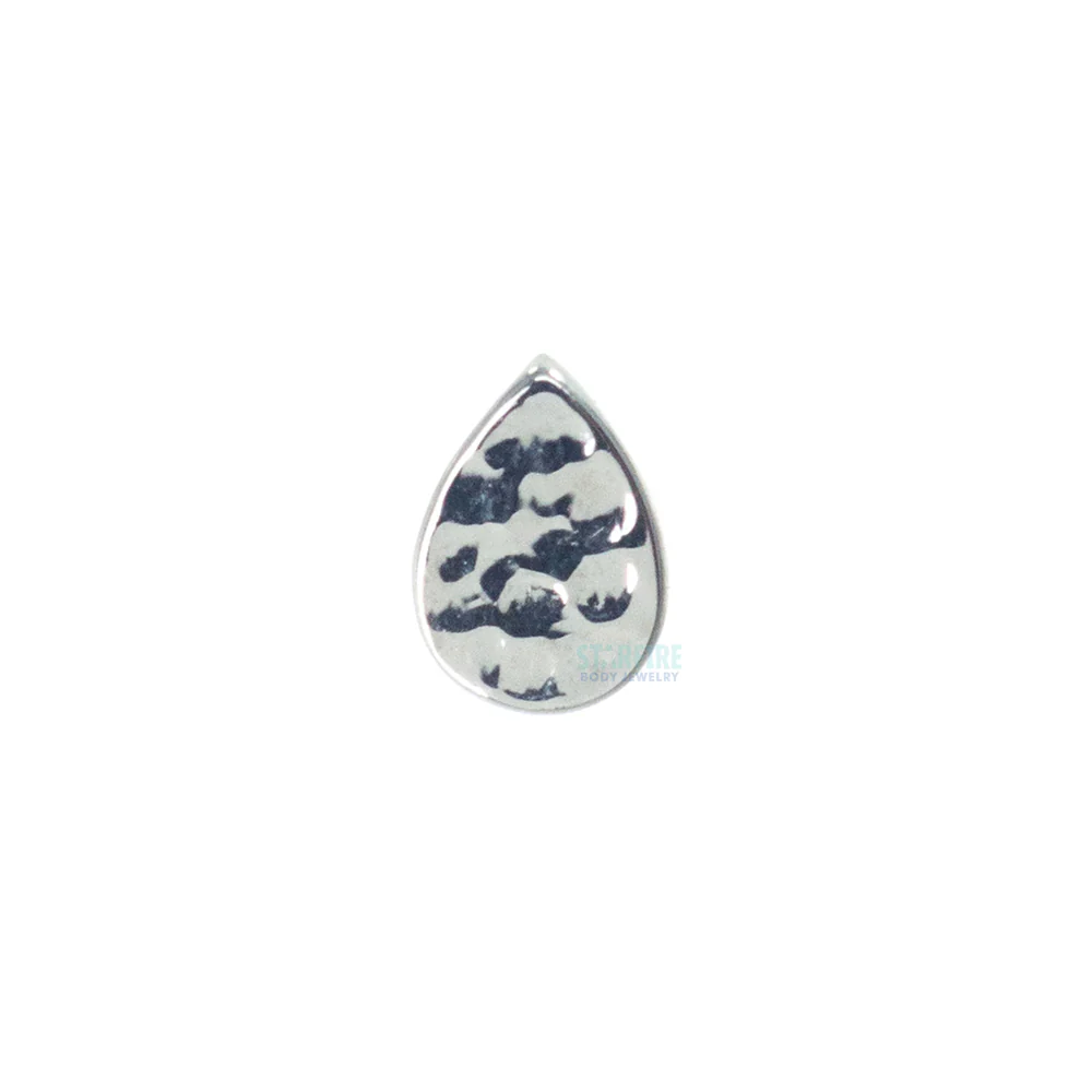 Flat Teardrop HAMMERED FINISH Threaded End in Gold - Image 2