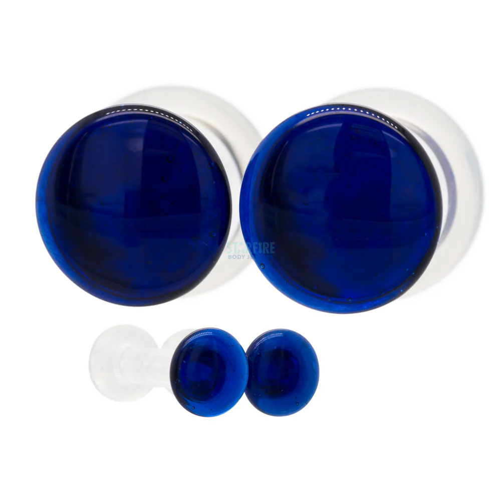 Glass Color Front Plugs - Cobalt