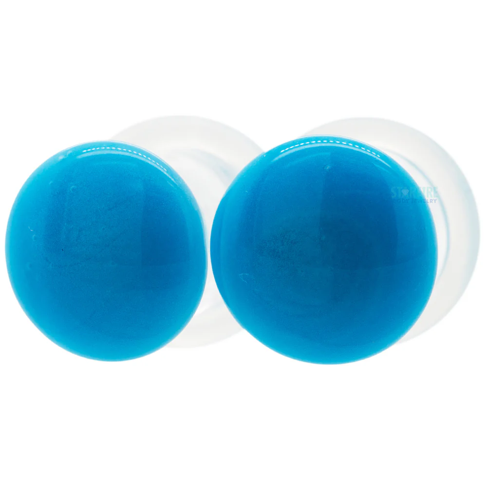 Glass Color Front Plugs - Sky Blue - Image 2