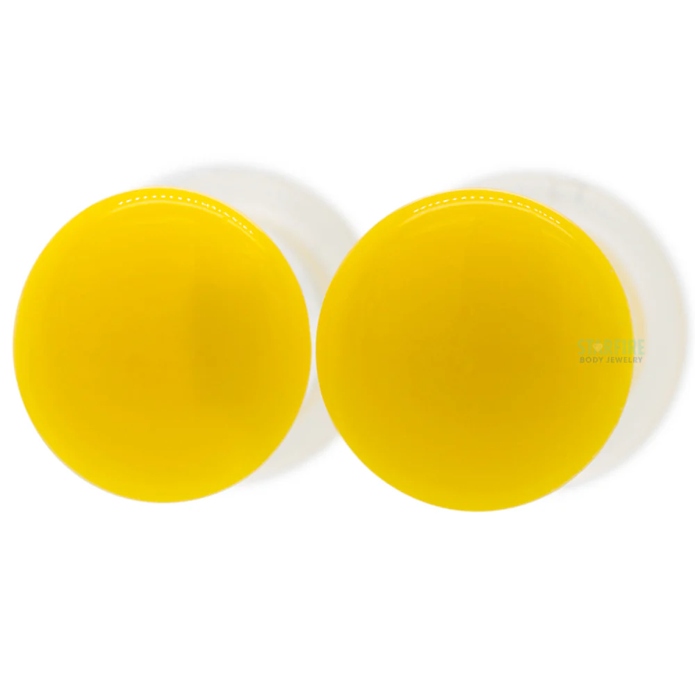 Glass Color Front Plugs - Yellow - Image 2
