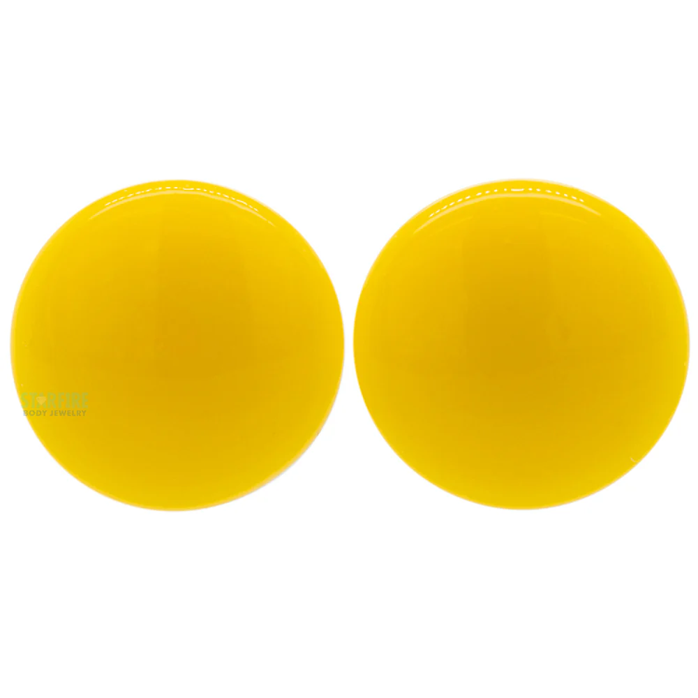 Glass Color Front Plugs - Yellow - Image 3