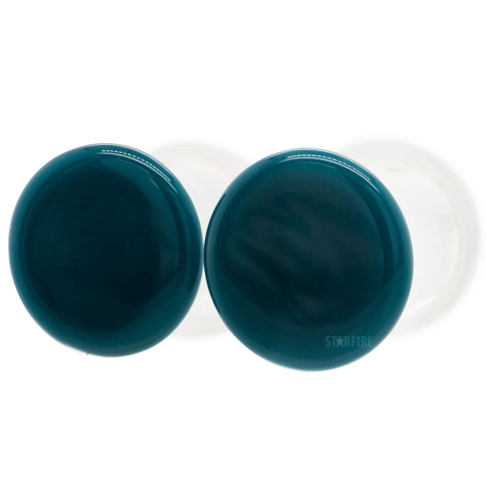 Glass Colorfront Plugs - Dark Aqua - Image 4