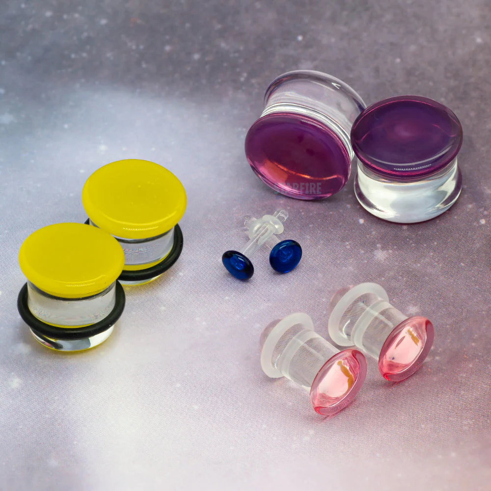Glass Colorfront Plugs - Pink - Image 3