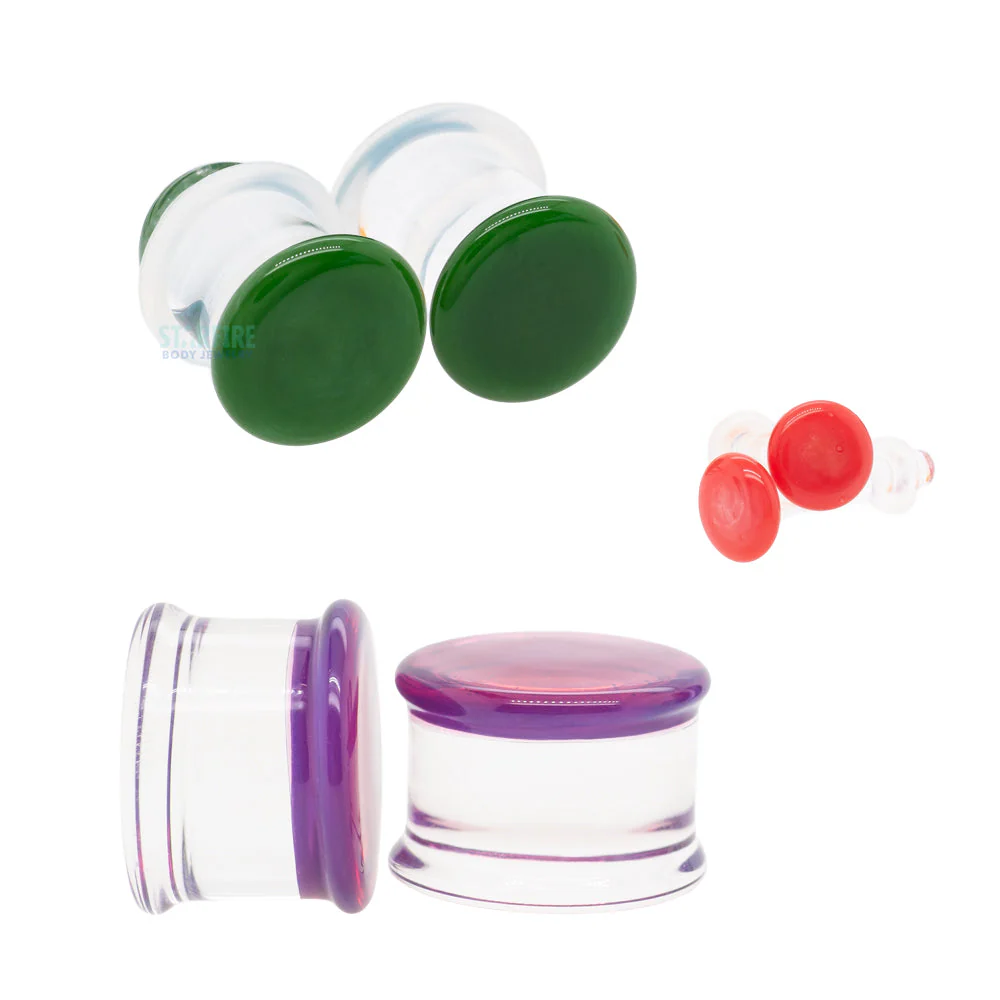 Glass Colorfront Plugs - Sapphire (Premium Color) - Image 2