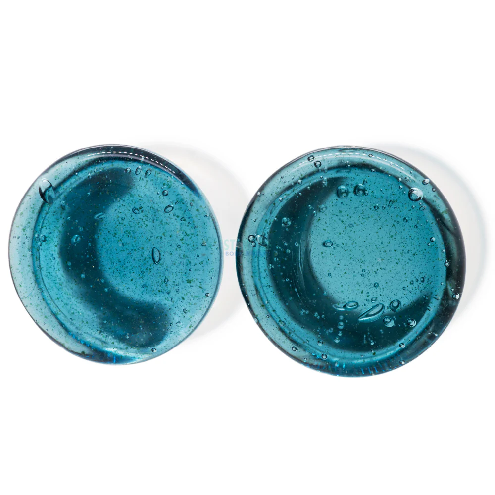 Glass Colorfront Plugs - Translucent Sparkle Blue - Image 4