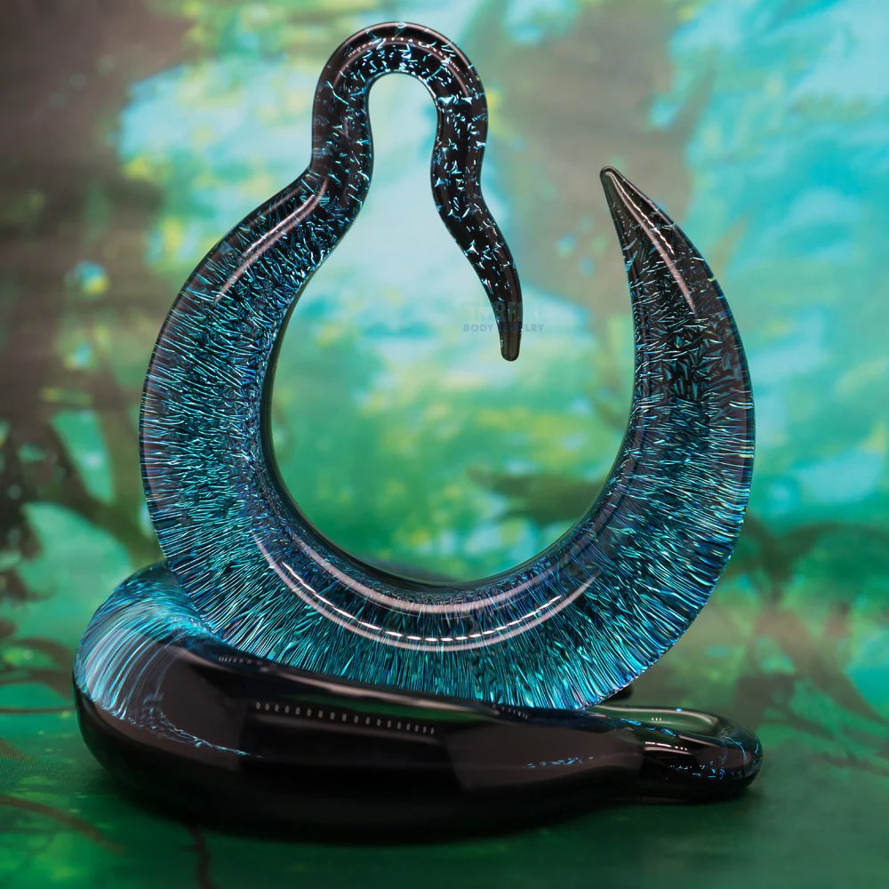 Crescent Dichroic Glass Hoop Weights - Image 18